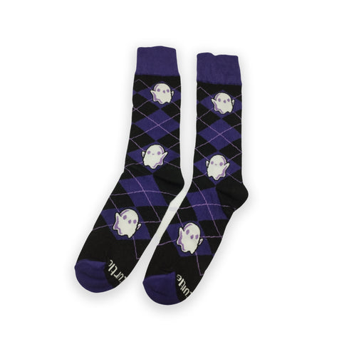 Purple Animated Ghost Funky Socks